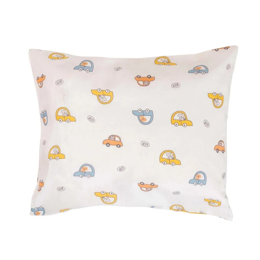 Little Dreams Vehicle Print Baby Pillowcase (35 x 45 cm) - Ecru Printed