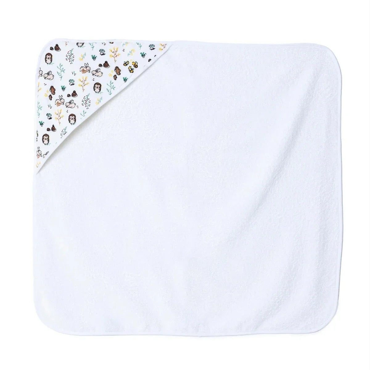Mollia Animal Print Baby Bath Towel (75 x 75 cm) - White