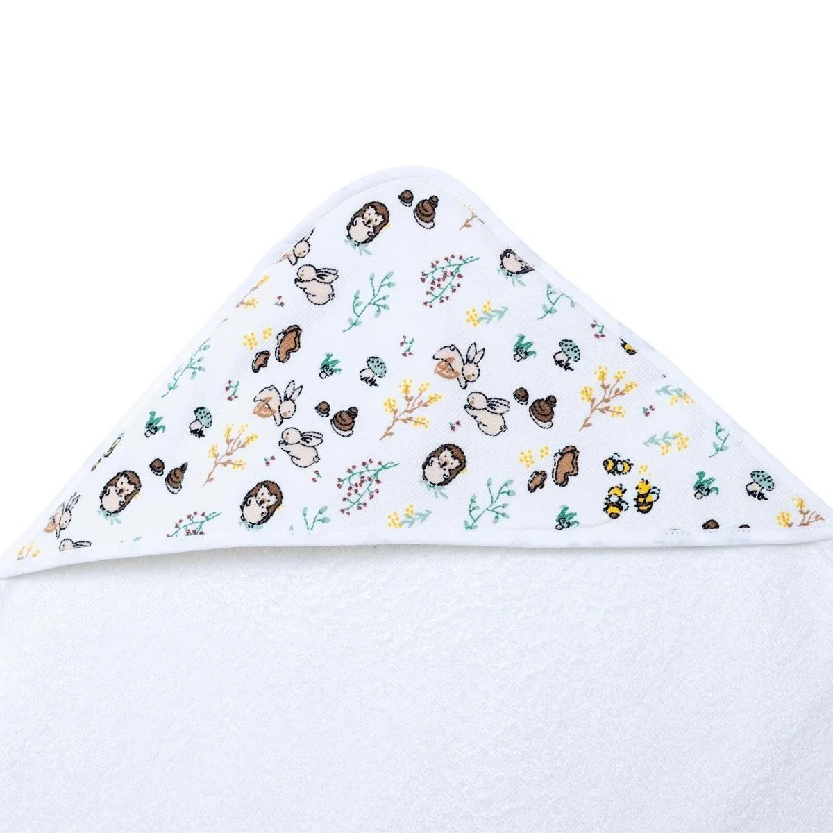 Mollia Animal Print Baby Bath Towel (75 x 75 cm) - White