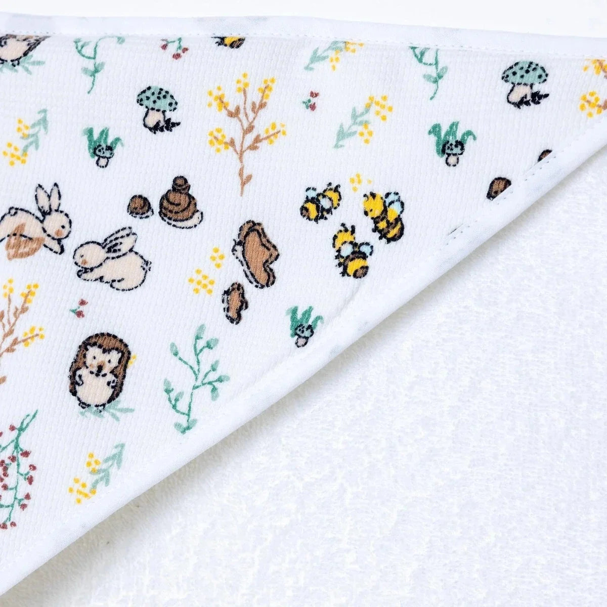 Mollia Animal Print Baby Bath Towel (75 x 75 cm) - White