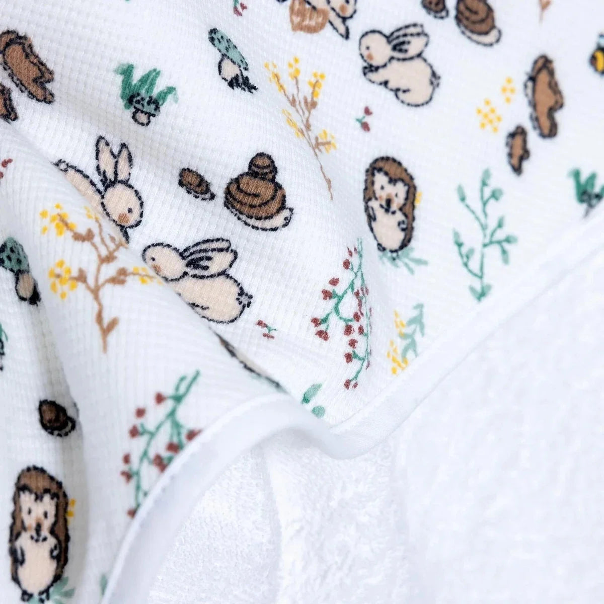 Mollia Animal Print Baby Bath Towel (75 x 75 cm) - White