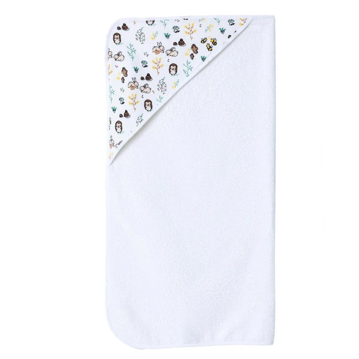 Mollia Animal Print Baby Bath Towel (75 x 75 cm) - White
