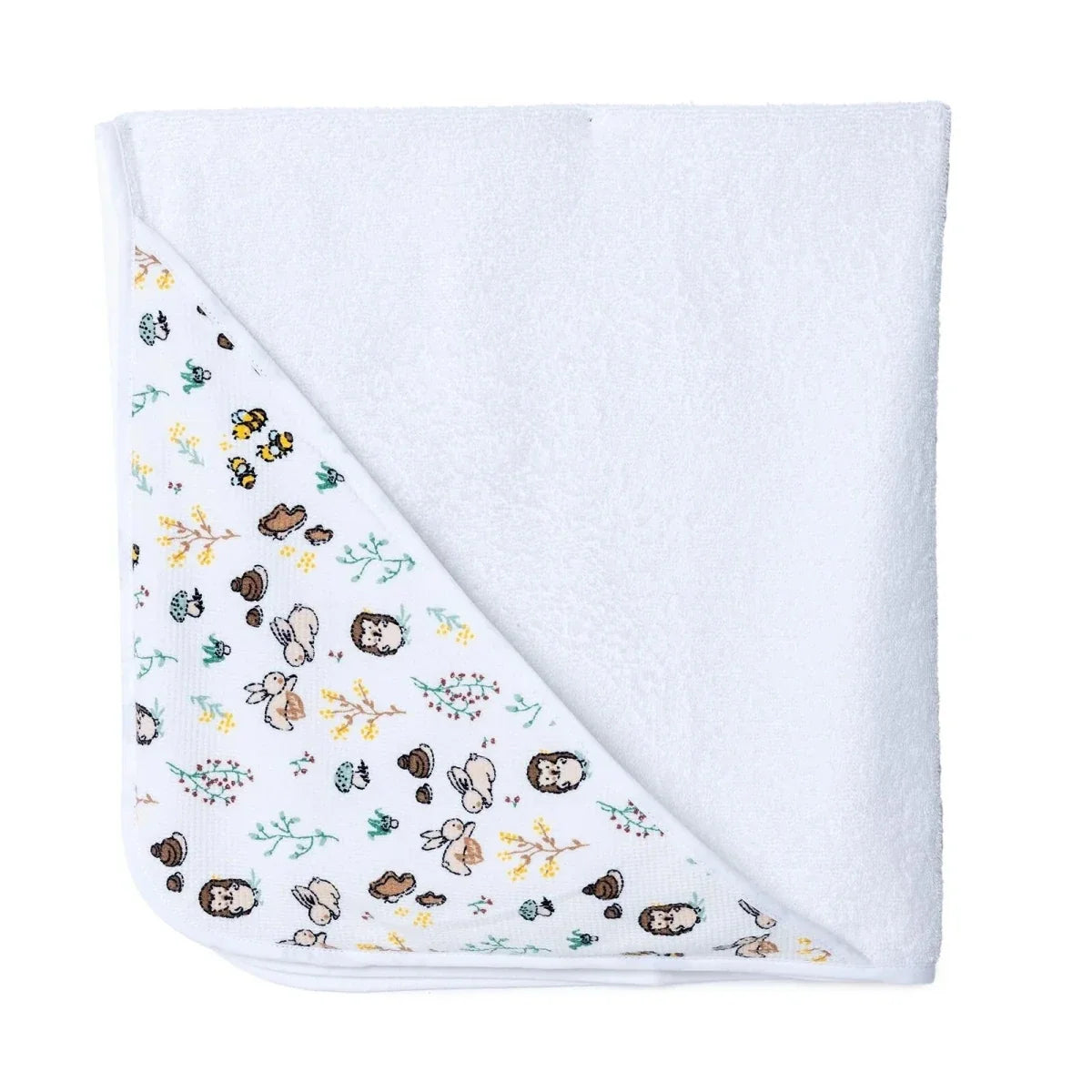 Mollia Animal Print Baby Bath Towel (75 x 75 cm) - White