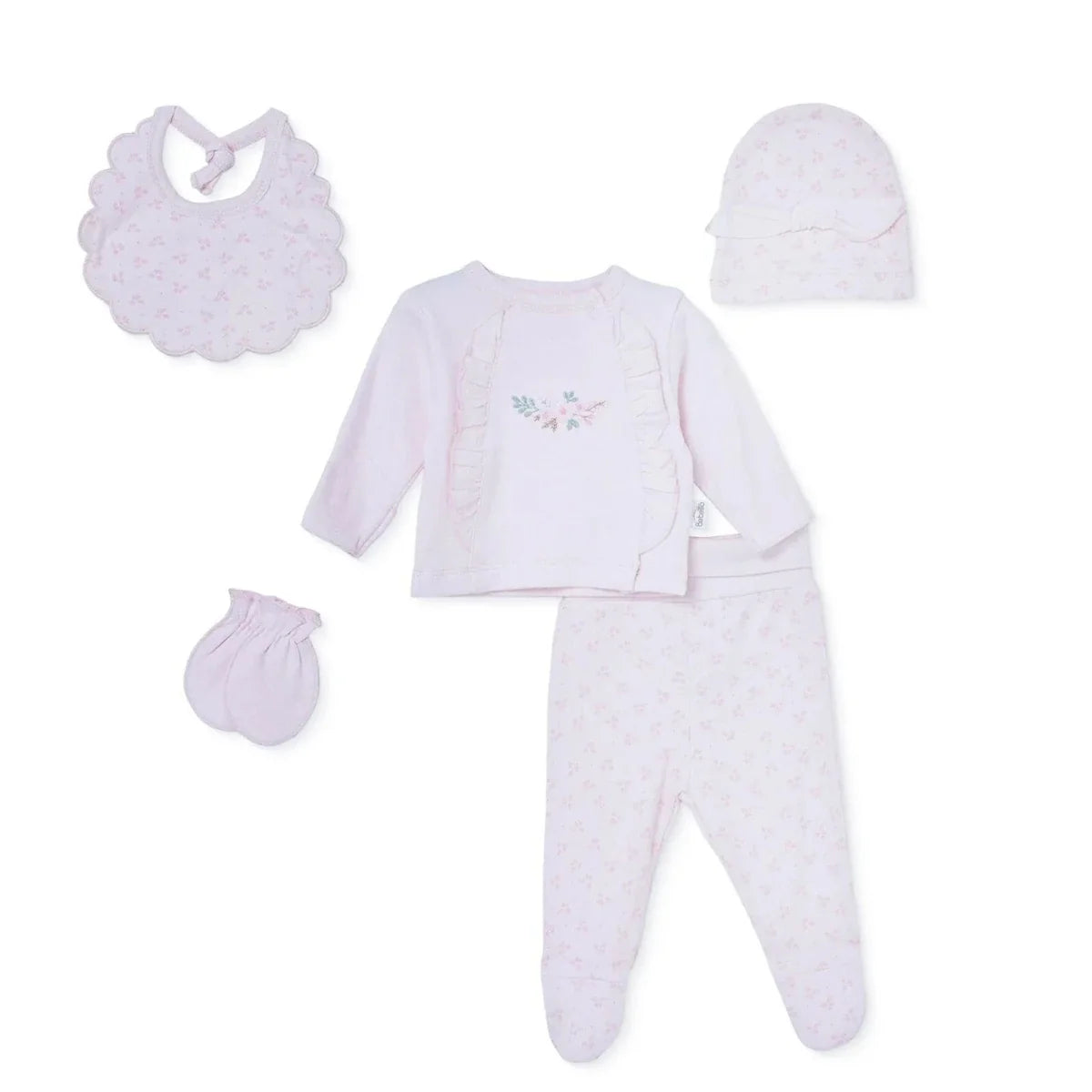 Bebetto 5 Piece Floral Print Baby Hospital Bag Set (Newborn) - Pink