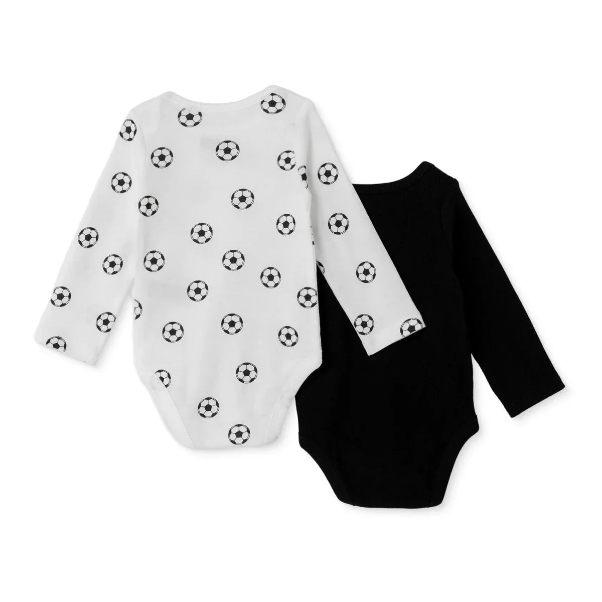 HelloBaby 2 Pack Ball Print Long Sleeve Baby Bodysuits (1-3 Months to 2-3 Years) - Anthracite