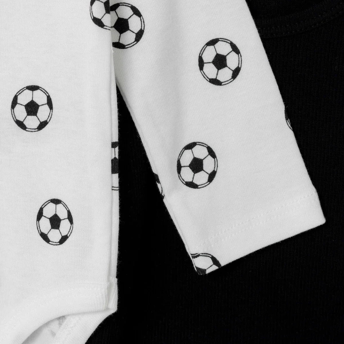 HelloBaby 2 Pack Ball Print Long Sleeve Baby Bodysuits (1-3 Months to 2-3 Years) - Anthracite