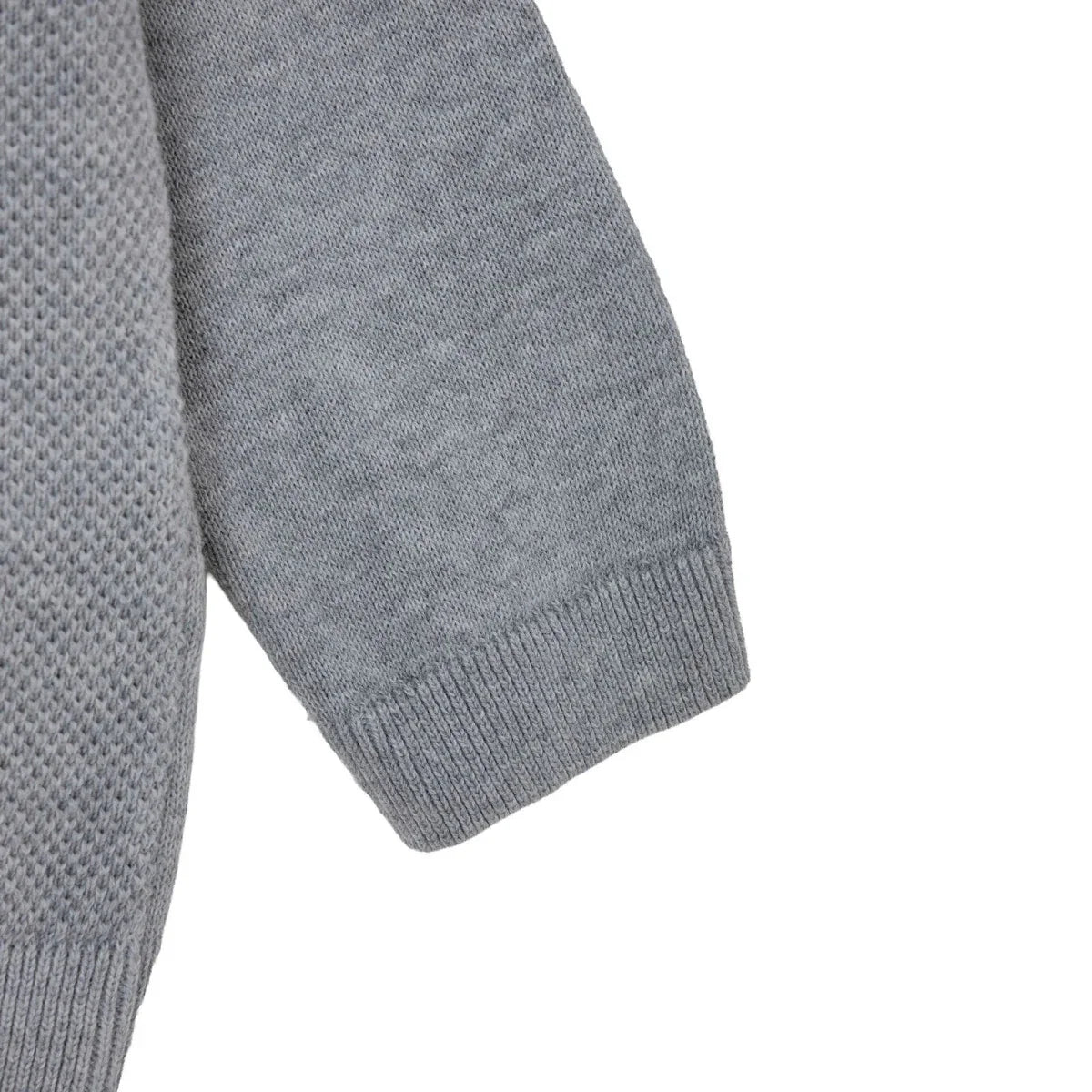 HelloBaby Buttoned Cotton Knitted Baby Jumper (6-9 Months to 3-4 Years) - Grey Melange
