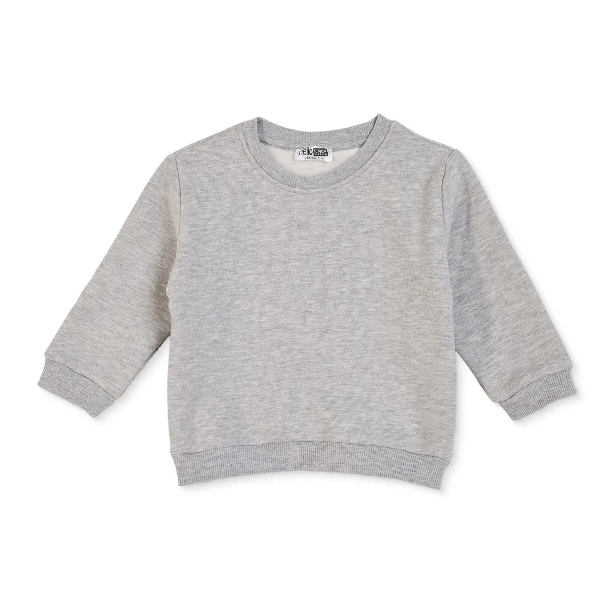 HelloBaby Sweat Fabric Baby Sweatshirt (3-6 Months to 4-5 Years) - Grey Melange