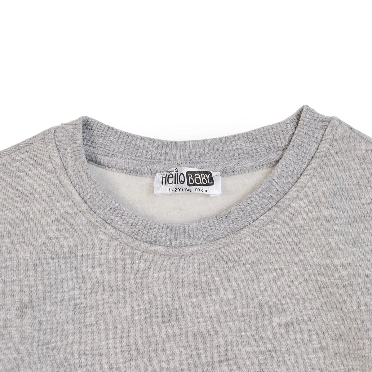 HelloBaby Sweat Fabric Baby Sweatshirt (3-6 Months to 4-5 Years) - Grey Melange