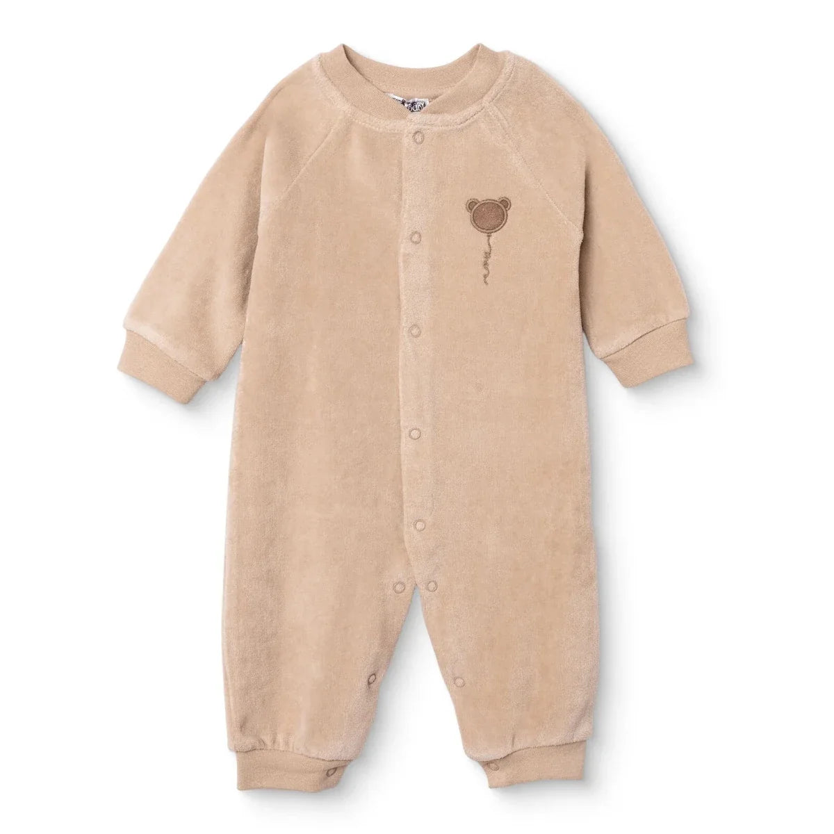 HelloBaby Animal Print Footless Velour Baby Sleepsuit (Newborn to 6-9 Months) - Beige