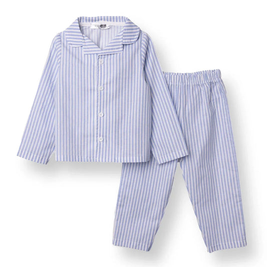 HelloBaby Striped Peter Pan Collar Baby Pyjama Set (3-6 Months to 3-4 Years) - Blue
