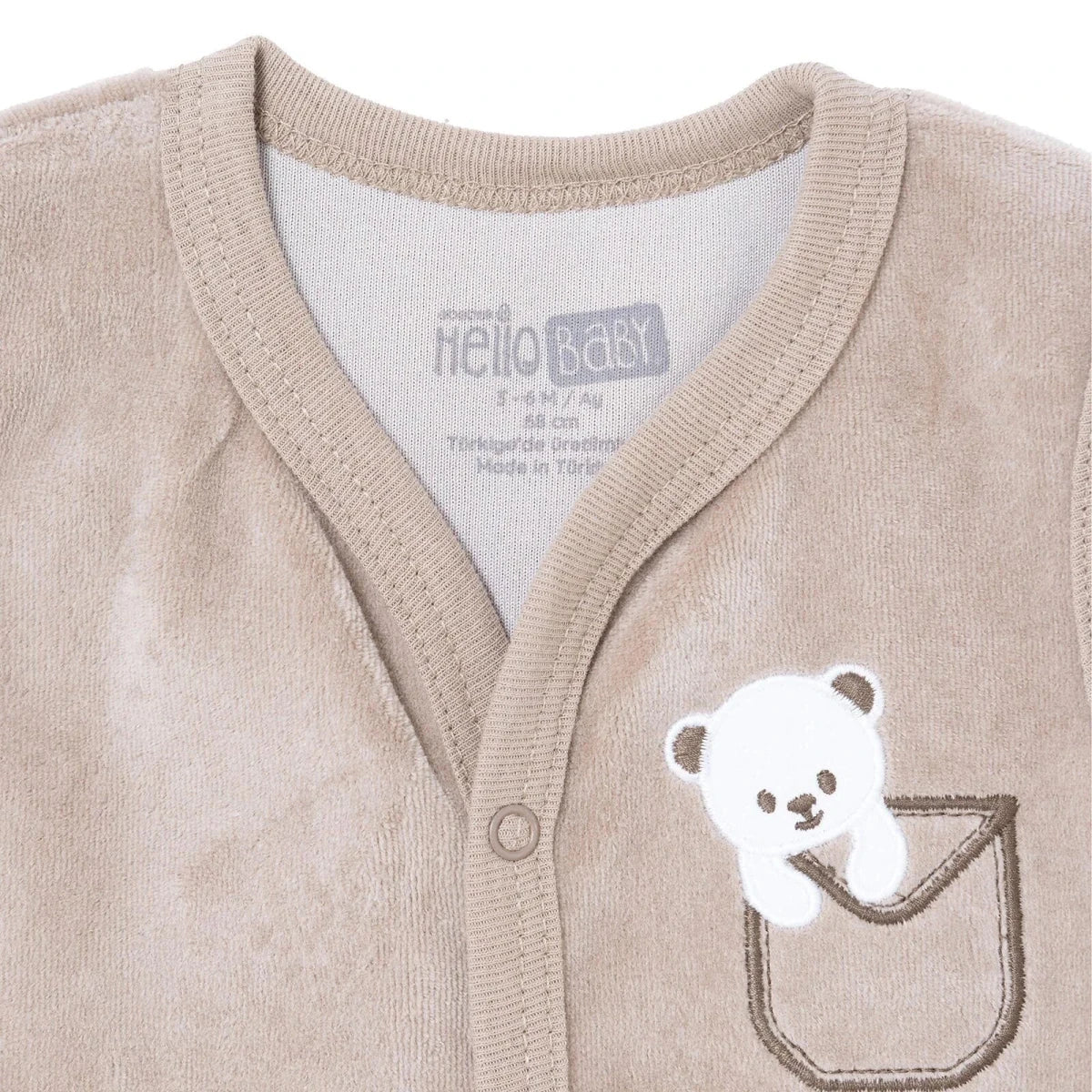 HelloBaby Animal Print Velour Baby Gilet (Newborn to 6-9 Months) - Brown
