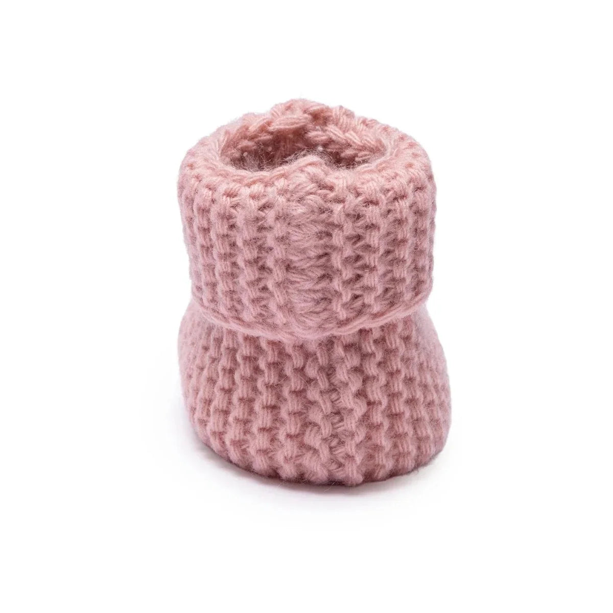 HelloBaby Pom Pom Cotton Knit Baby Booties (One Size) - Light Rose