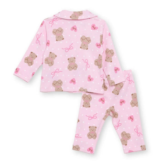 HelloBaby Animal Print Peter Pan Collar Baby Pyjama Set (3-6 Months to 3-4 Years) - Pink
