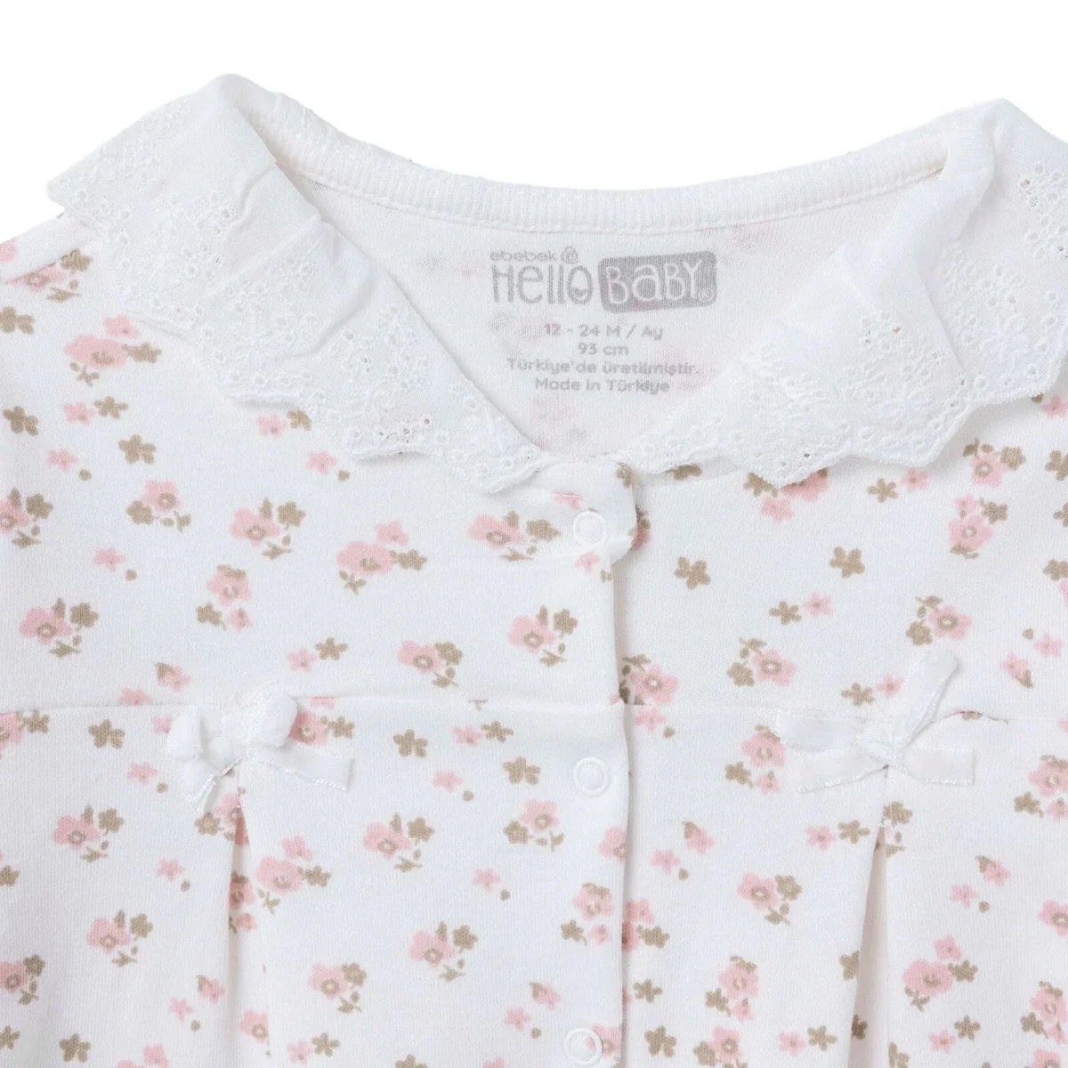 HelloBaby Floral Print Peter Pan Collar Baby Pyjama Set (3-6 Months to 2-3 Years) - Pink