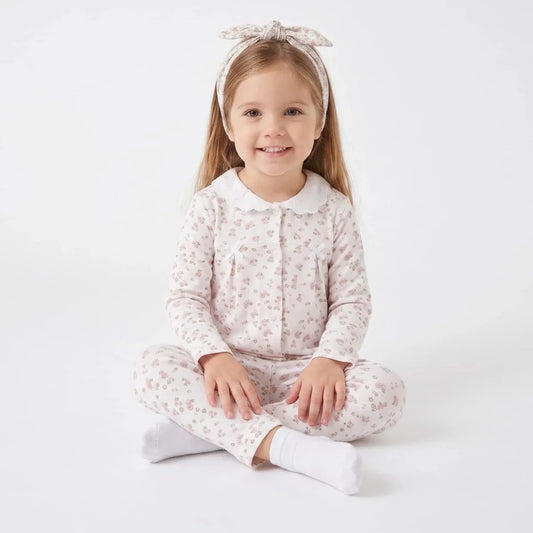 HelloBaby Floral Print Peter Pan Collar Baby Pyjama Set (3-6 Months to 2-3 Years) - Pink