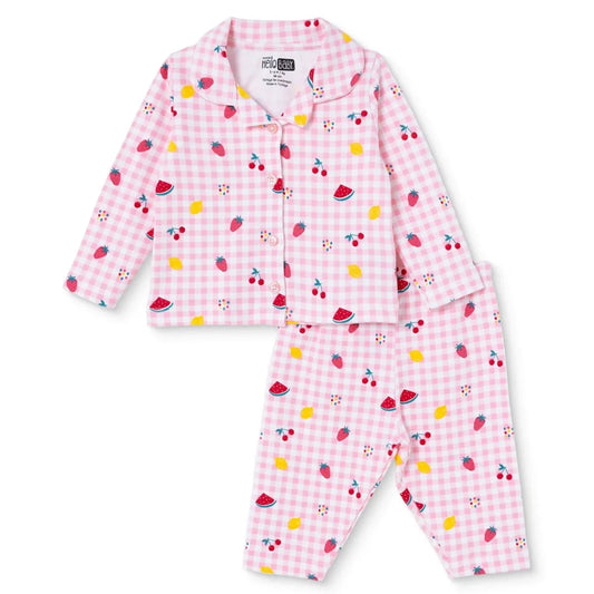 HelloBaby Fruit Print Long Sleeve Baby Pyjama Set (3-6 Months to 2-3 Years) - Pink