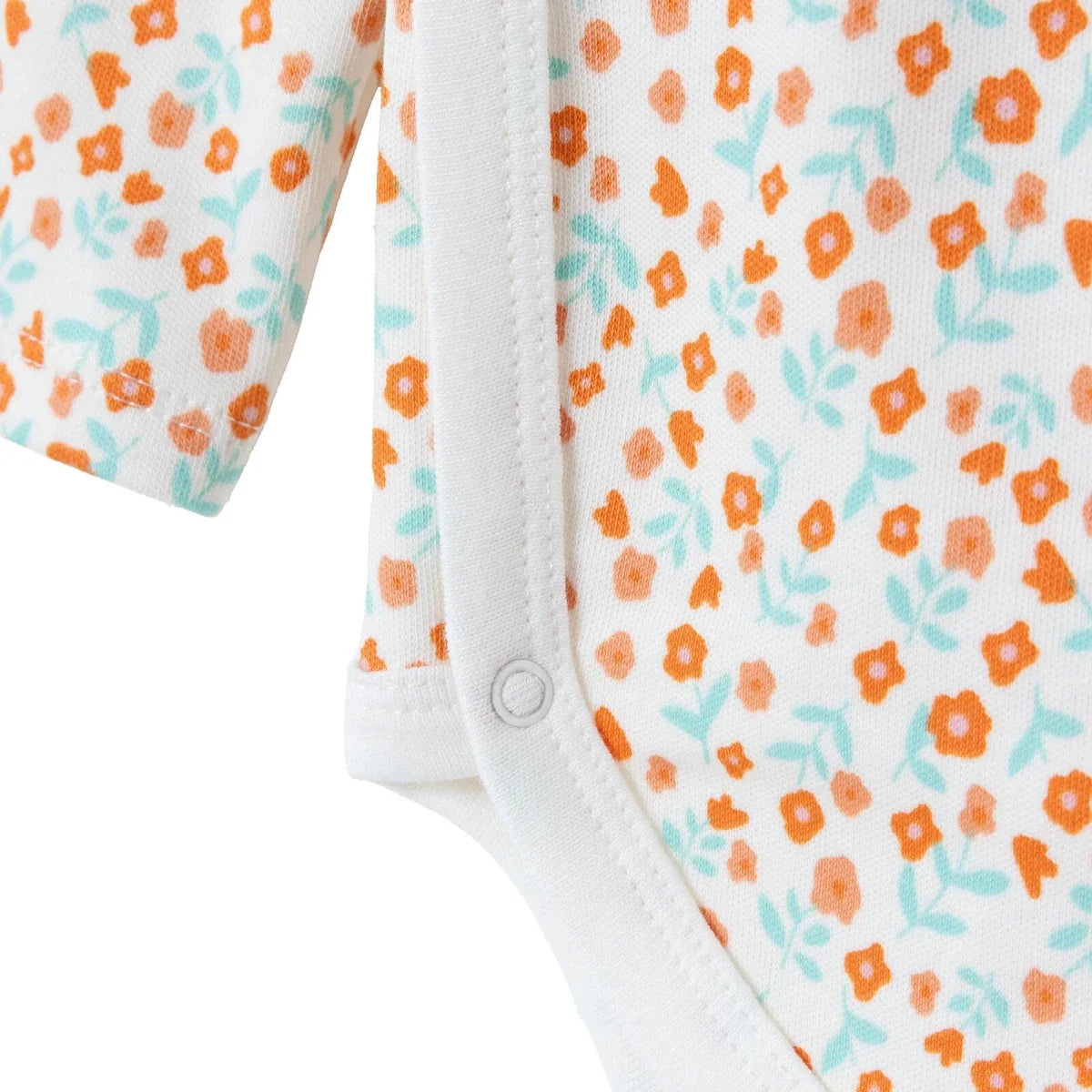 HelloBaby 2 Pack Animal Print Long Sleeve Interlock Baby Bodysuits (Newborn to 6-9 Months) - Ecru