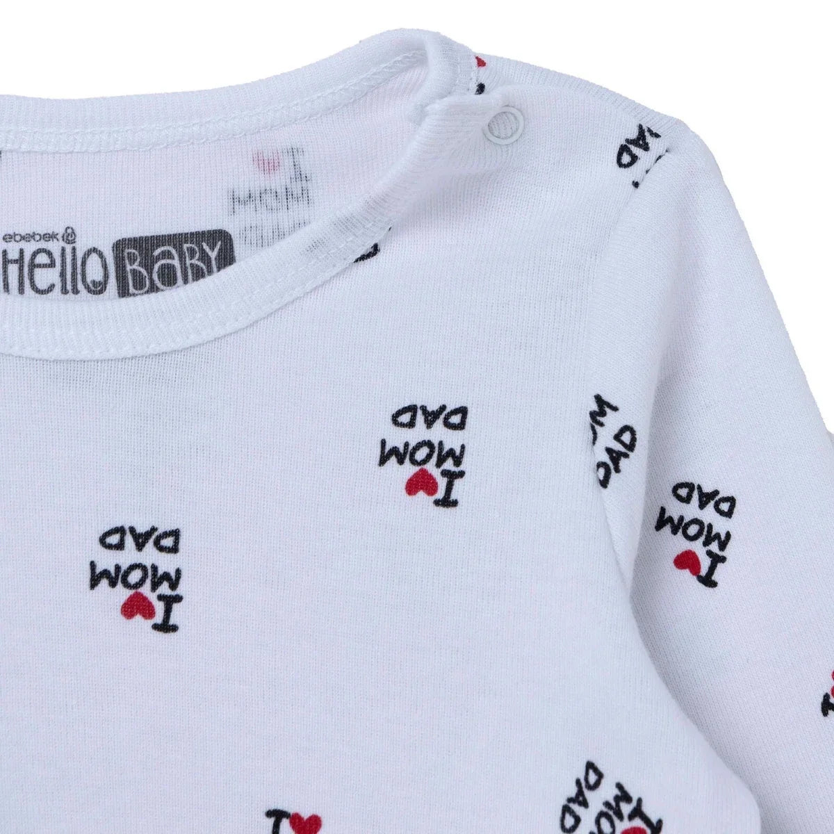 HelloBaby Long Sleeve Baby Bodysuit (1-3 Months to 2-3 Years) - White