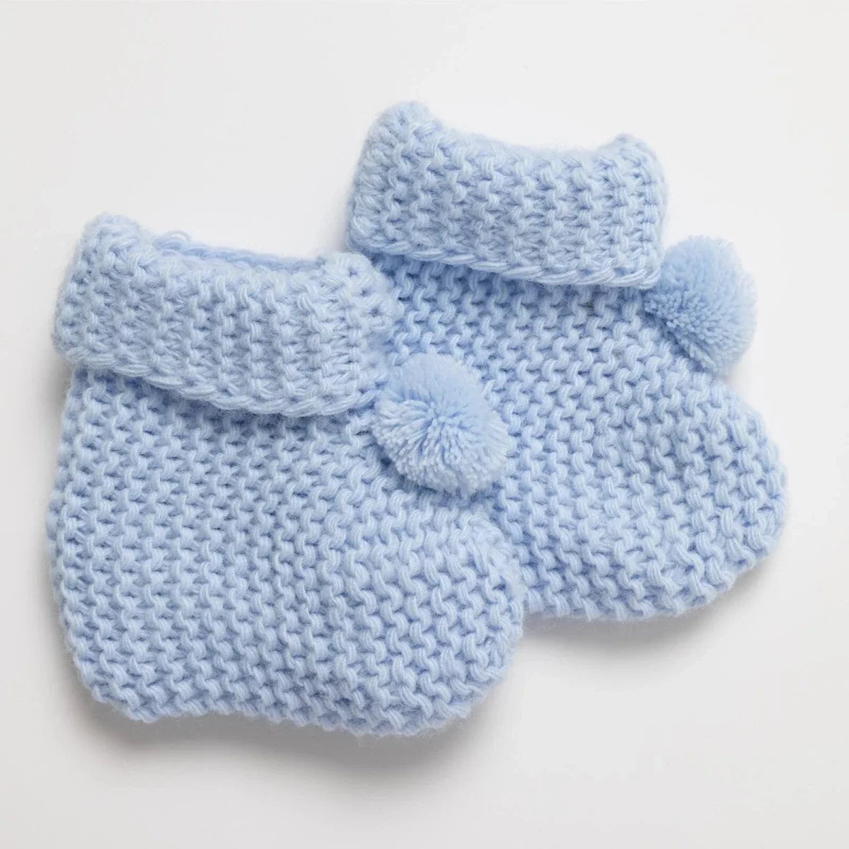 HelloBaby Knitted Baby Booties (One Size) - Blue