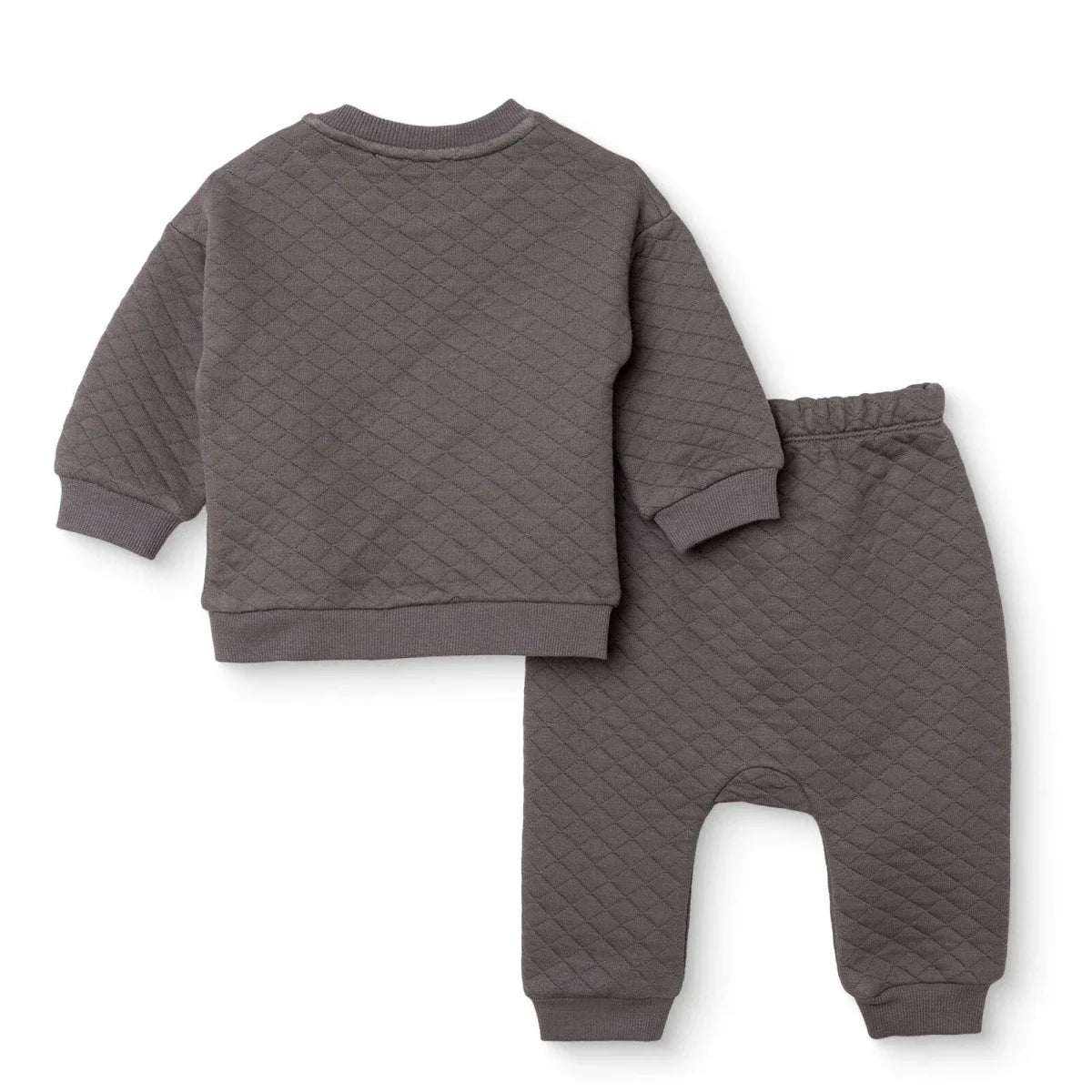 HelloBaby Quilted Baby Sweatshirt & Leggings Set (1-3 Months to 12 Months) - Anthracite
