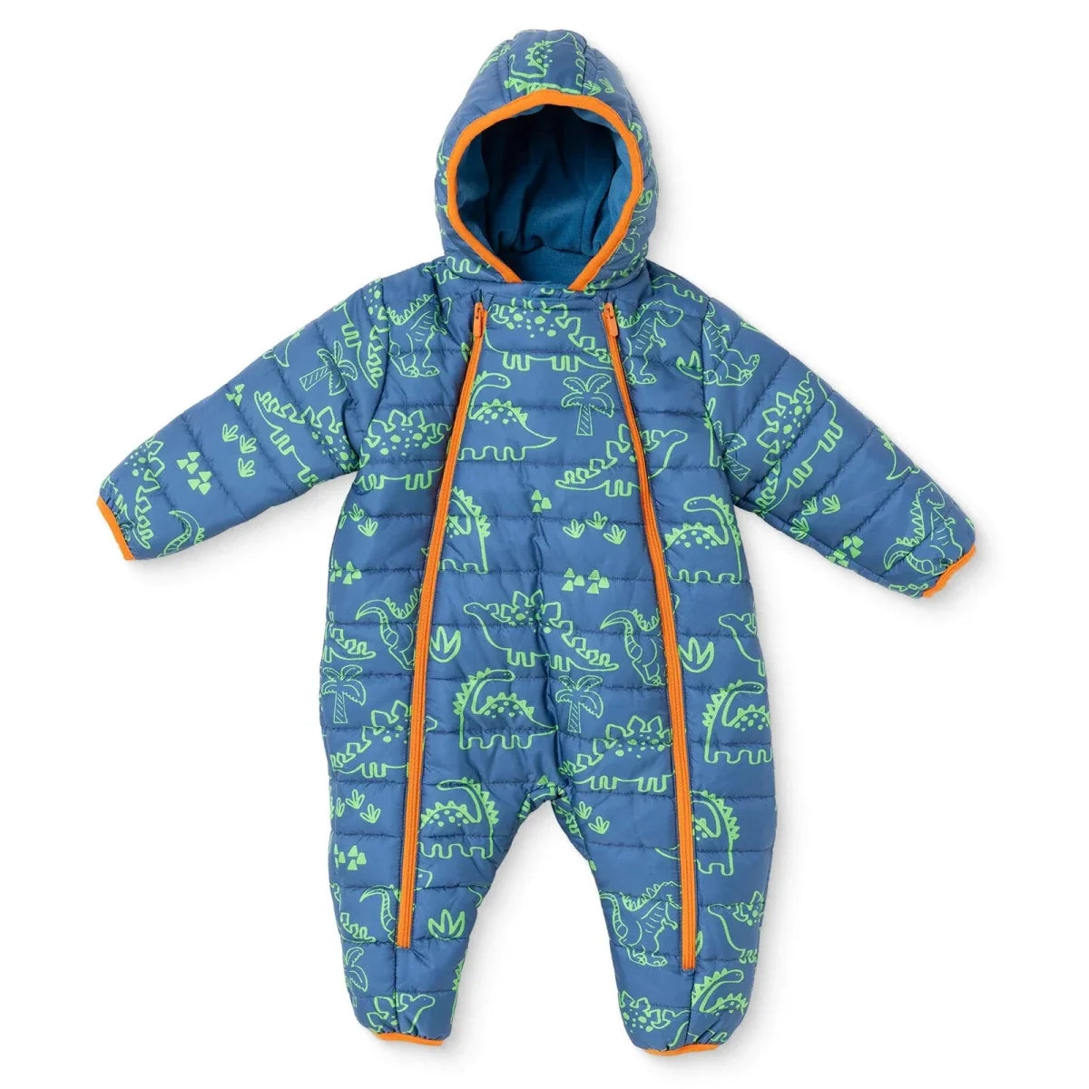 Verscon Dinosaur Print Baby Pramsuit (9-12 Months to 18 Months-2 Years) - Petrol Printed