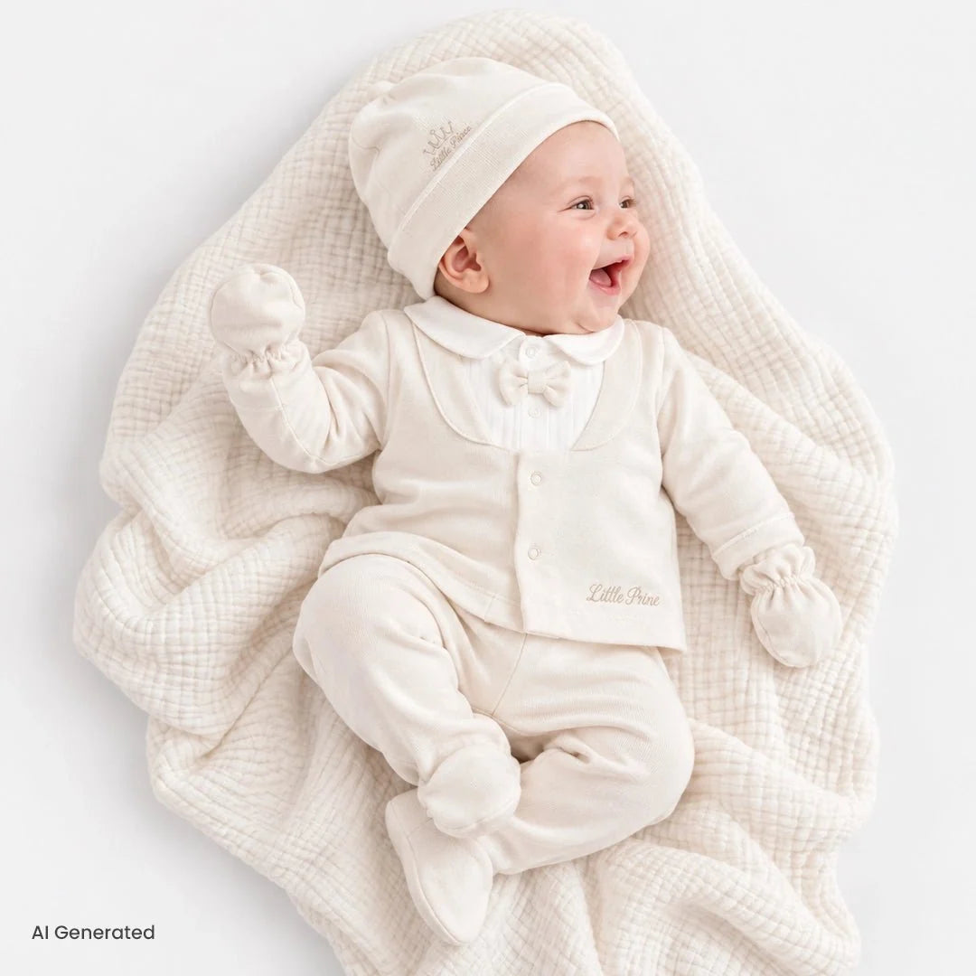 Bebetto 5 Piece Baby Hospital Bag Set on a Hanger (Newborn) - Beige