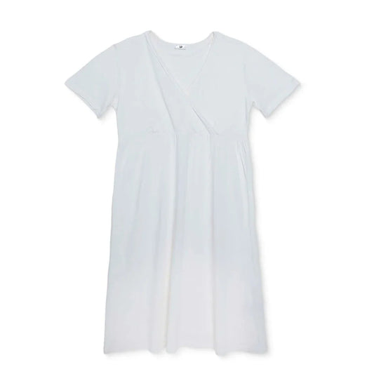 Baby Mom Women's Short Sleeve V-Neck Nightdress (S to 2XL) - Ecru