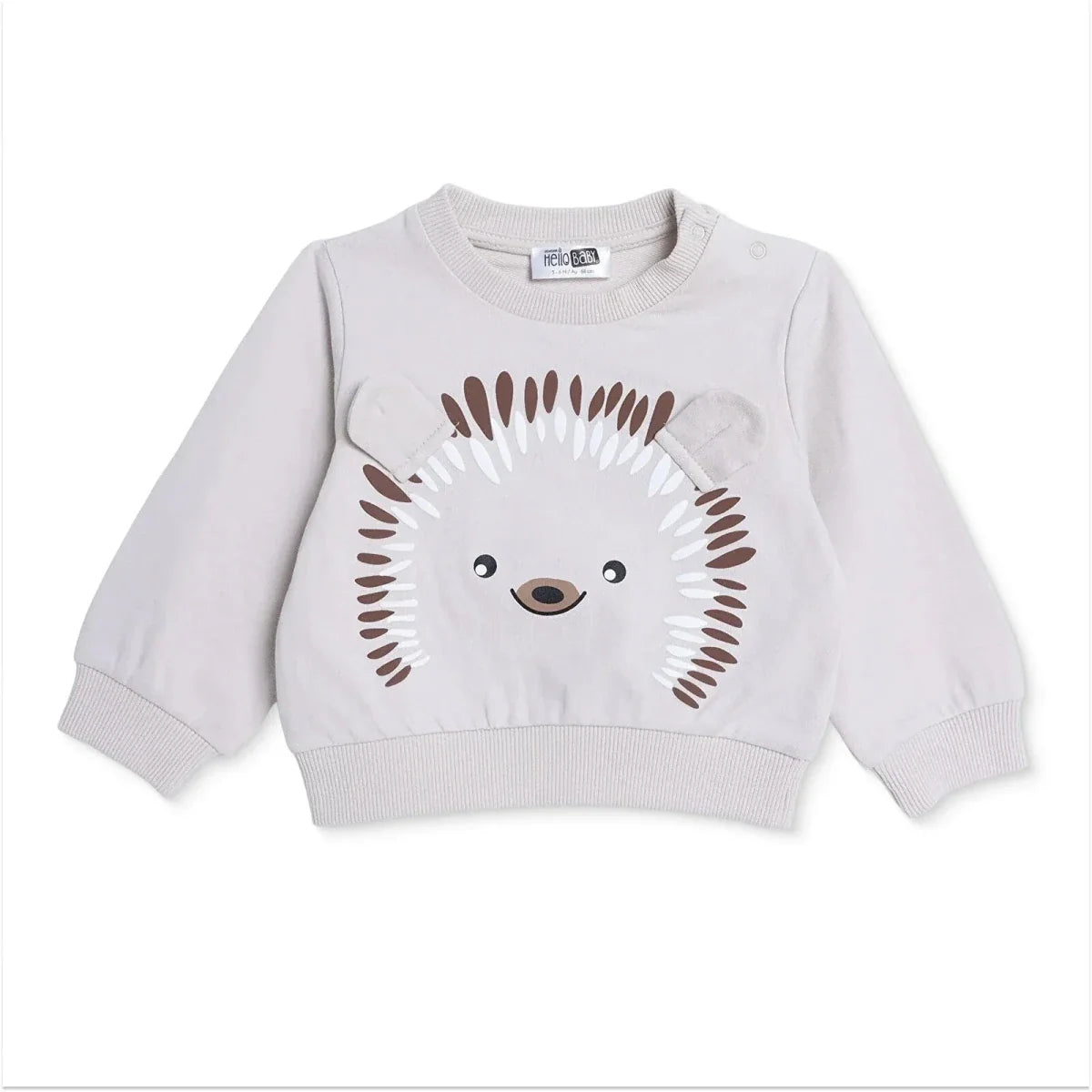 HelloBaby Hedgehog Print Baby Sweatshirt (1-3 Months to 12 Months) - Mink