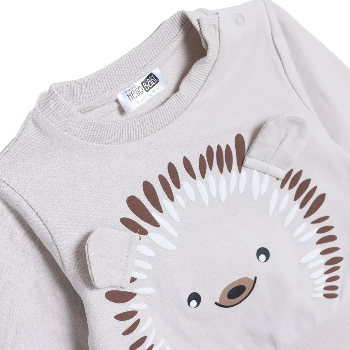 HelloBaby Hedgehog Print Baby Sweatshirt (1-3 Months to 12 Months) - Mink