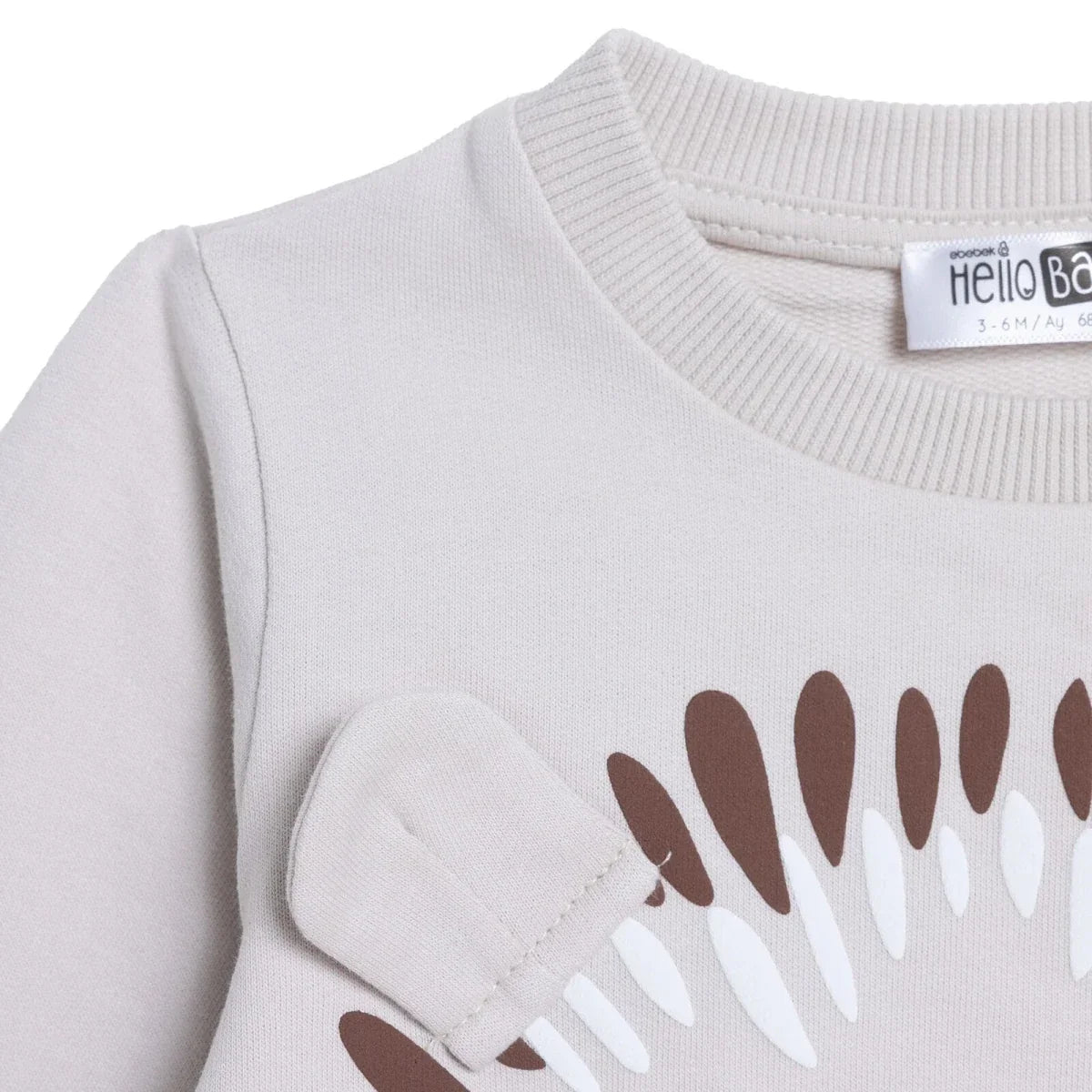 HelloBaby Hedgehog Print Baby Sweatshirt (1-3 Months to 12 Months) - Mink