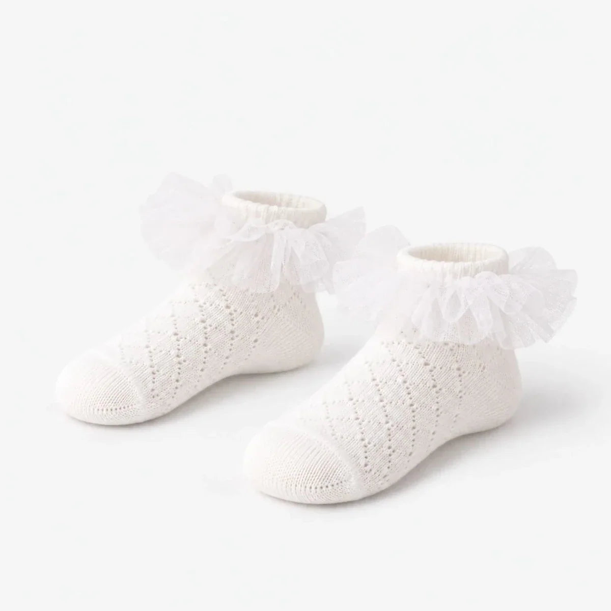 HelloBaby Lace Baby Socks (Newborn to 4-5 Years) - White