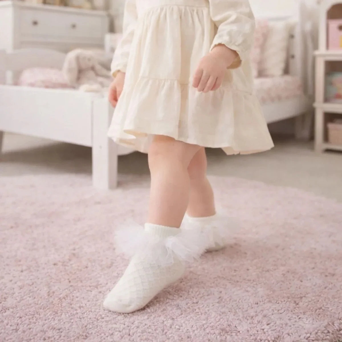 HelloBaby Lace Baby Socks (Newborn to 4-5 Years) - White