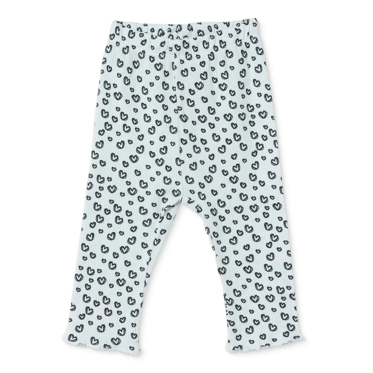 HelloBaby Heart Print Interlock Baby Leggings (1-3 Months to 12 Months) - Ecru Printed