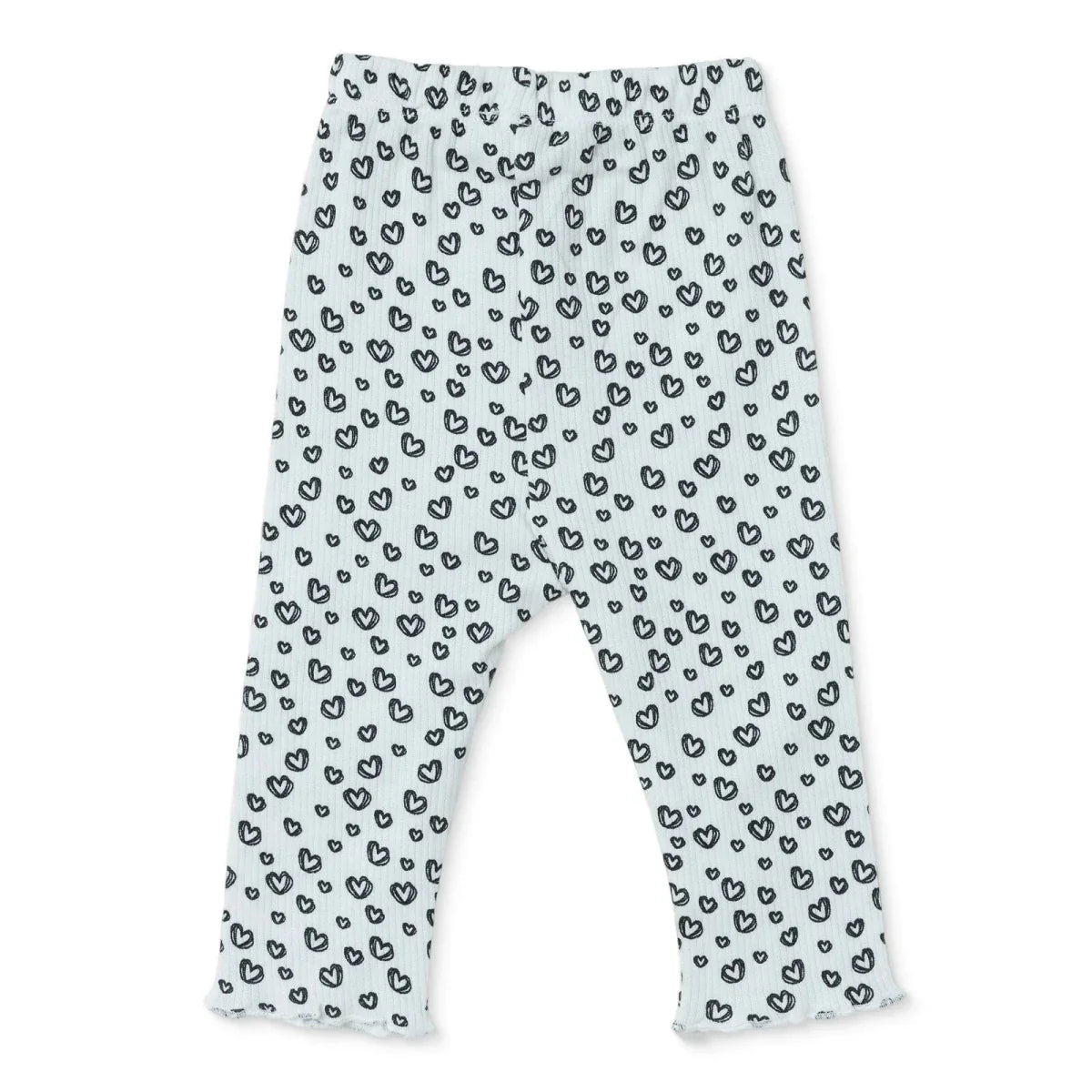 HelloBaby Heart Print Interlock Baby Leggings (1-3 Months to 12 Months) - Ecru Printed