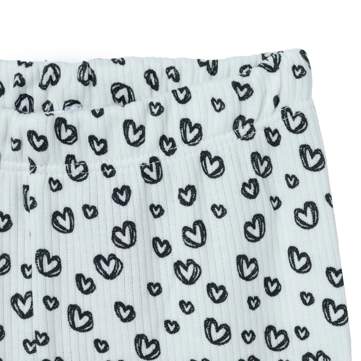 HelloBaby Heart Print Interlock Baby Leggings (1-3 Months to 12 Months) - Ecru Printed