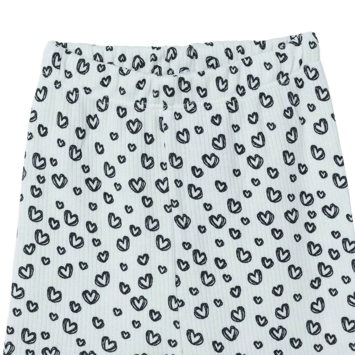 HelloBaby Heart Print Interlock Baby Leggings (1-3 Months to 12 Months) - Ecru Printed