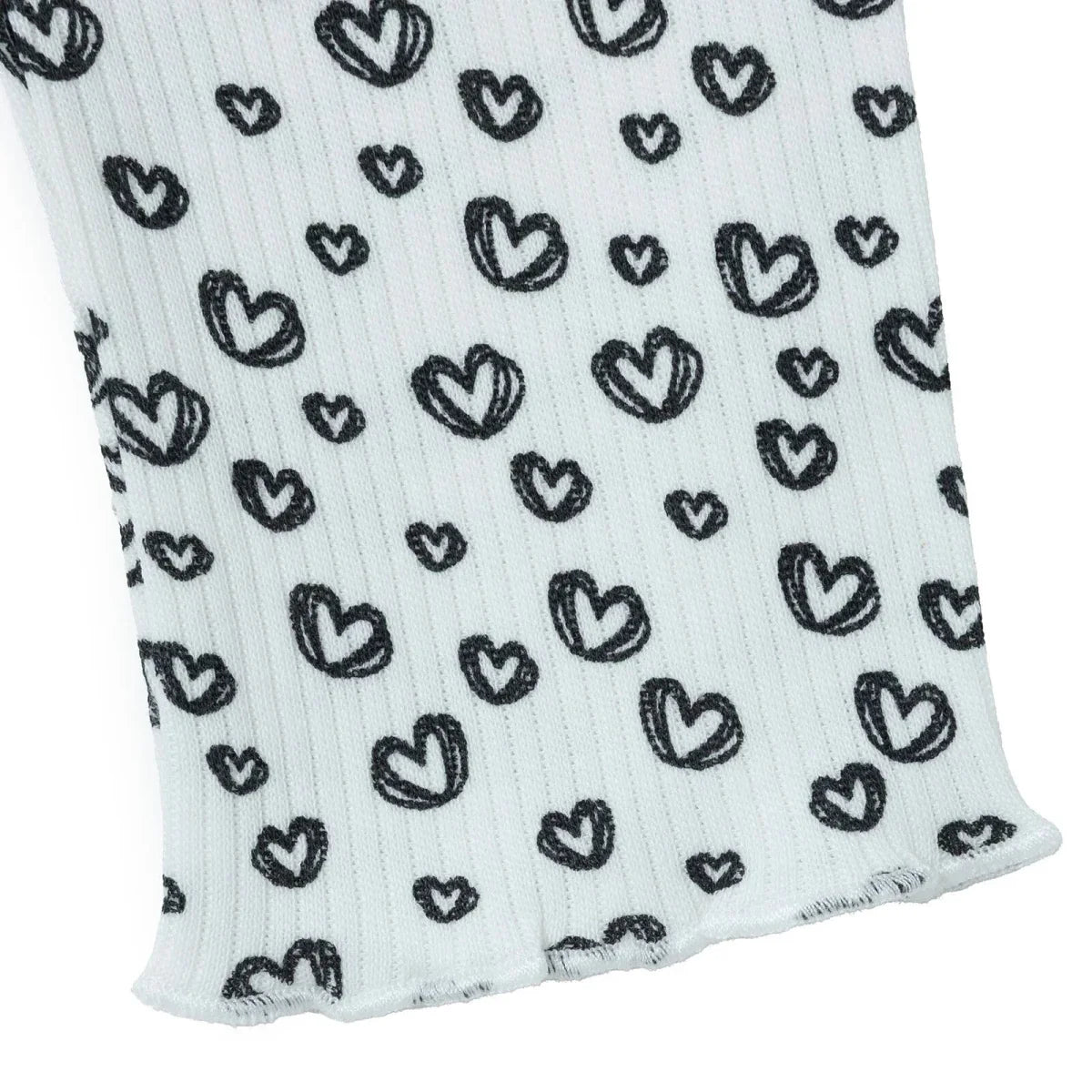 HelloBaby Heart Print Interlock Baby Leggings (1-3 Months to 12 Months) - Ecru Printed