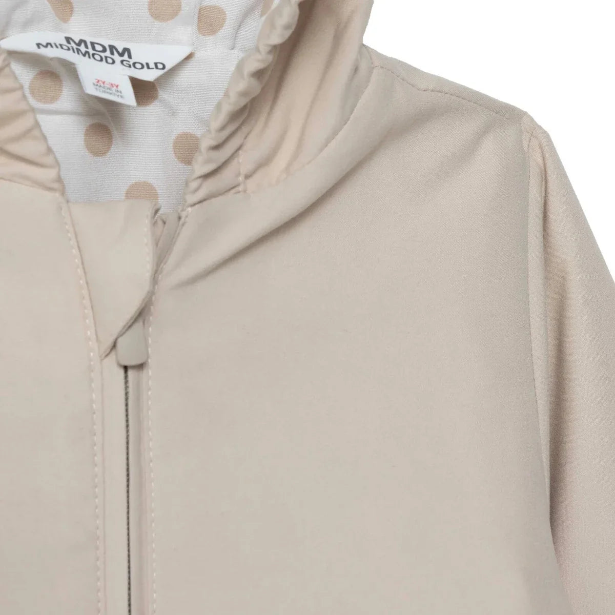 Midimod Hooded Lined Microfibre Baby Raincoat (9-12 Months to 4-5 Years) - Beige
