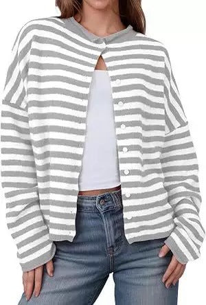 European And American Commuters' Knitted Shirt Soft Glutinous Stripes