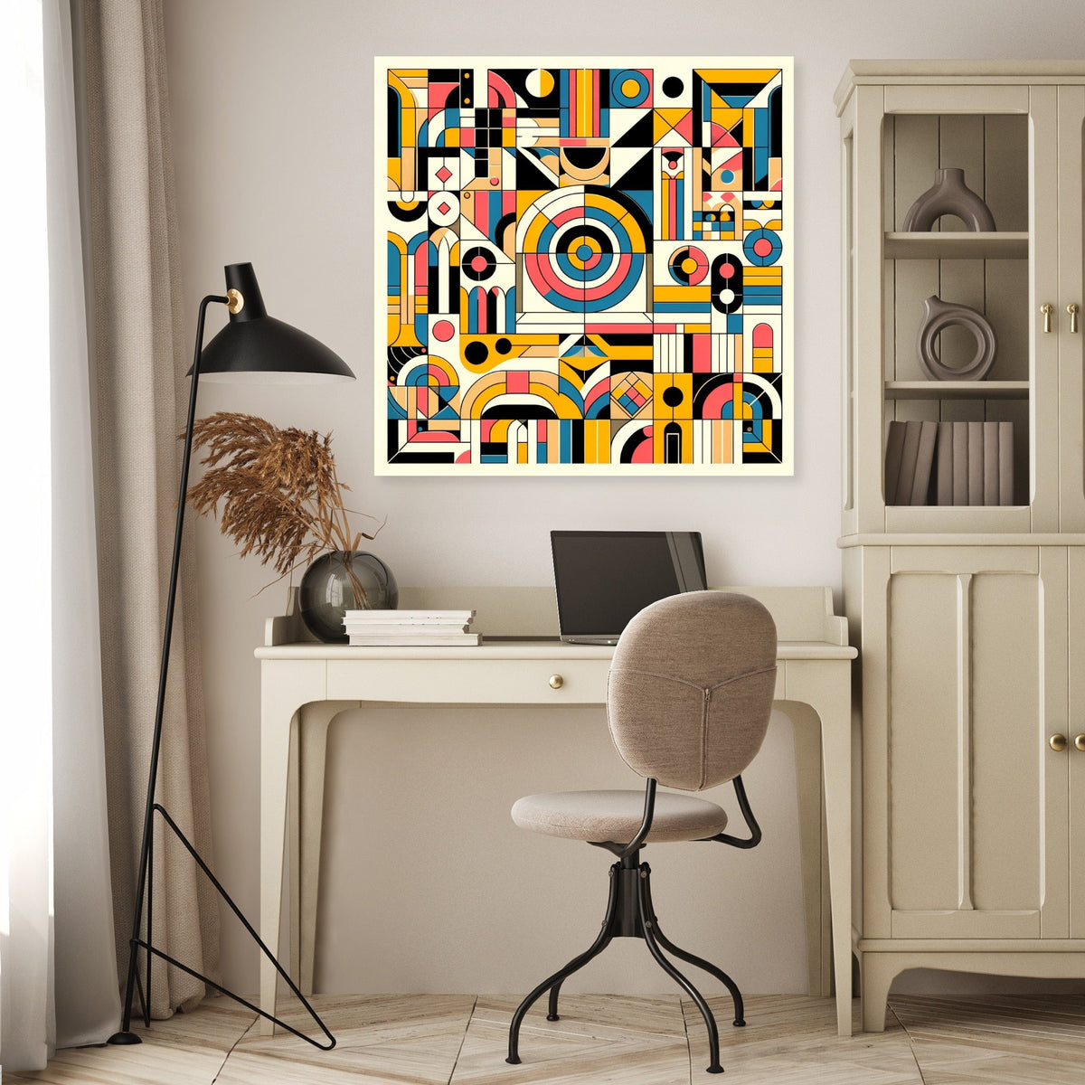 Vibrant Geometric Harmony Canvas
