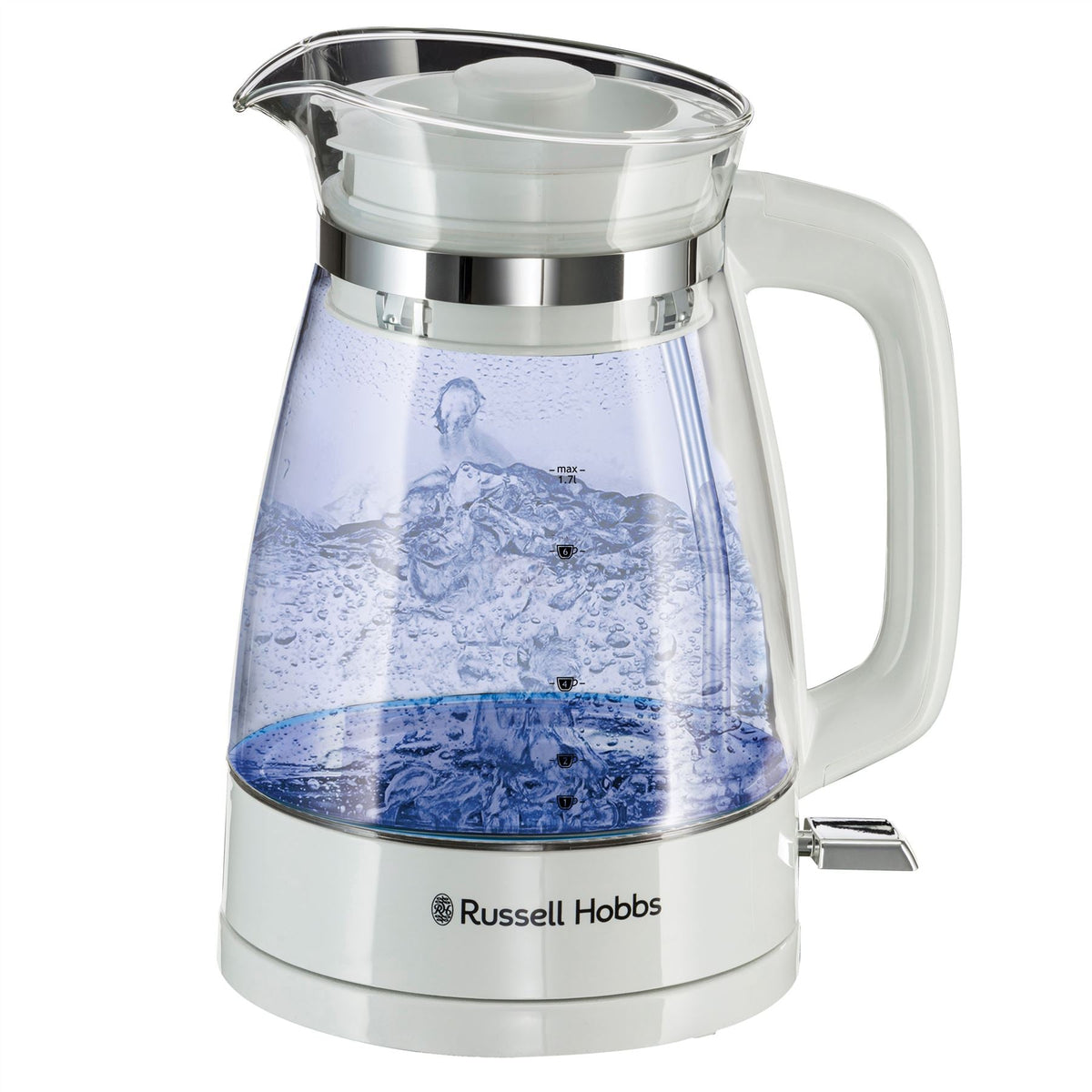 Russell Hobbs White Classic Glass Cordless Kettle