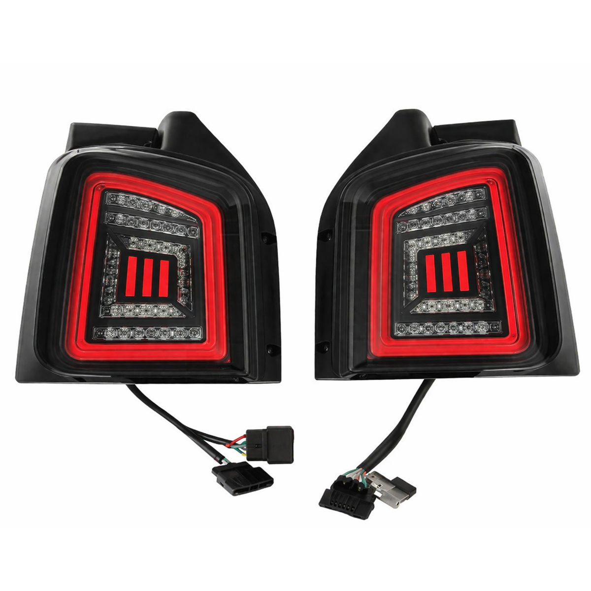 For VW T5 Transporter MK3.1 Barndoor Smoked Full Frame LED Rear Lights | Van-X