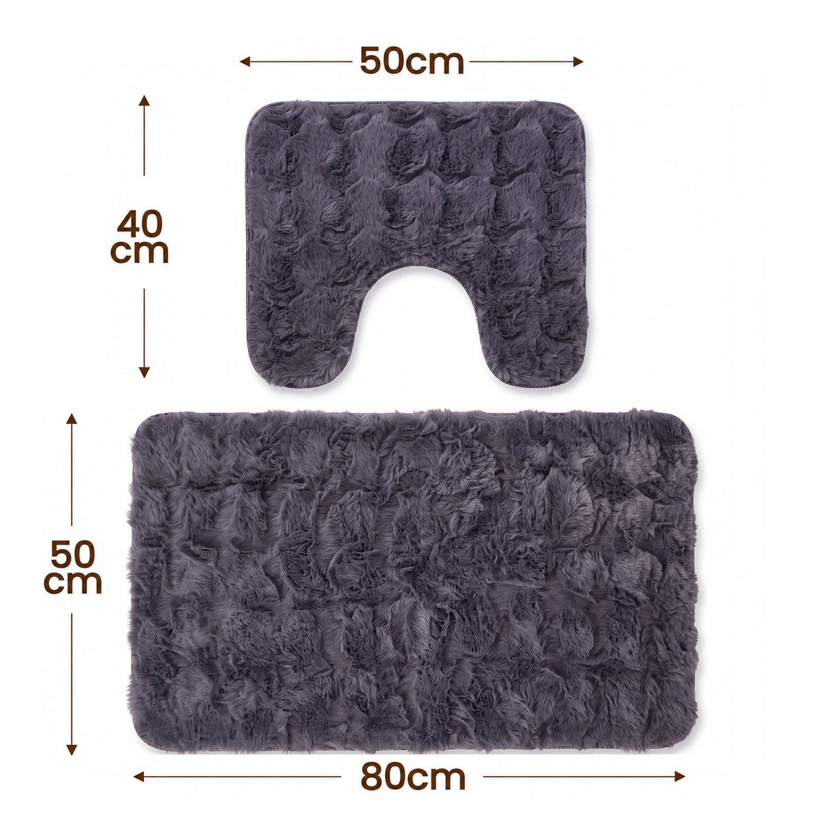 OLIVIA ROCCO 2 Piece Bath Mat Set Non Slip Super Absorbent Quick Dry Extra Soft Plush Rug