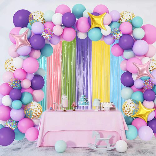 Macaron Backdrop Curtain - Vibrant Decoration for Events - PET Material