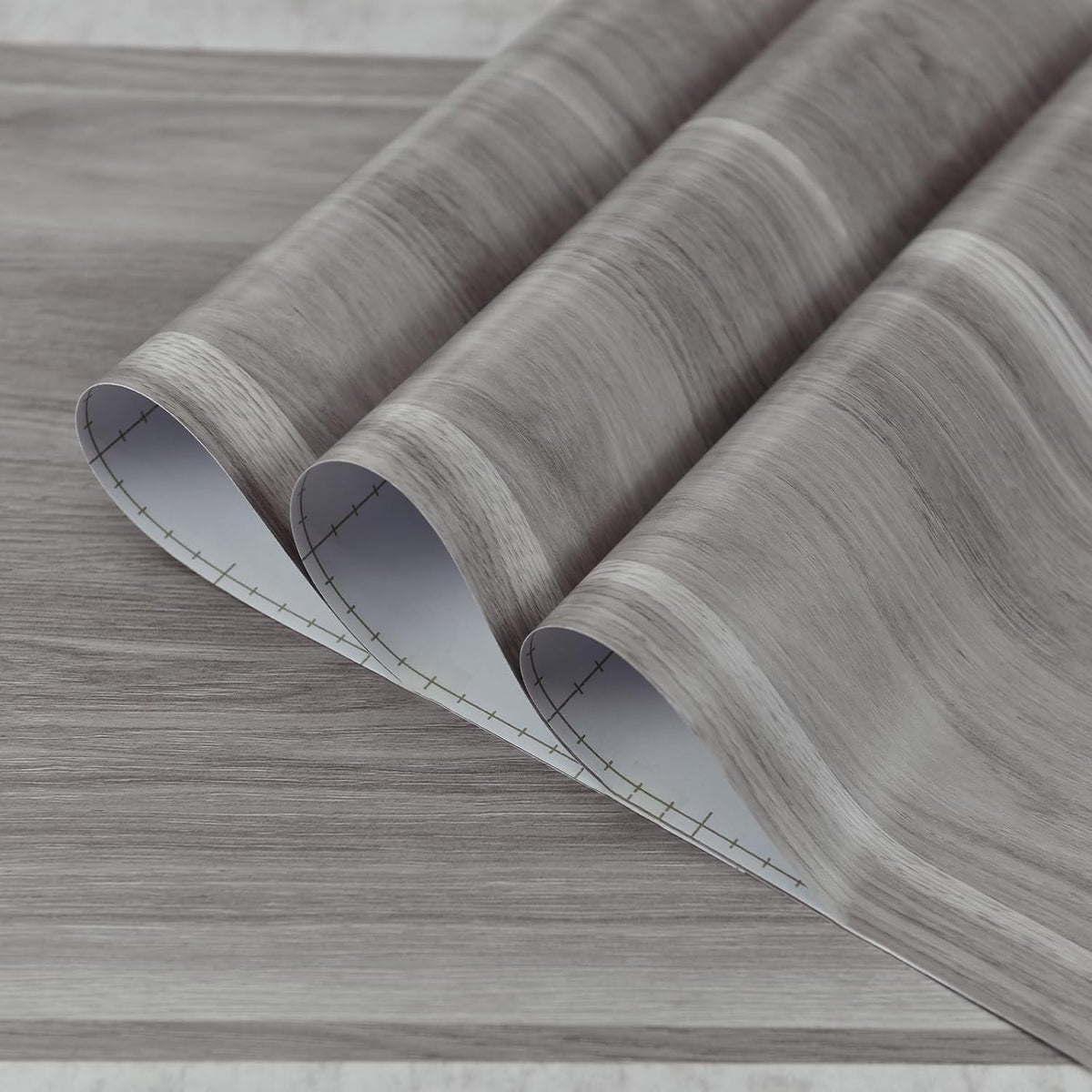 Grey Wood Grain Peel and Stick Wallpaper 31.5x100in Waterproof TOTIO