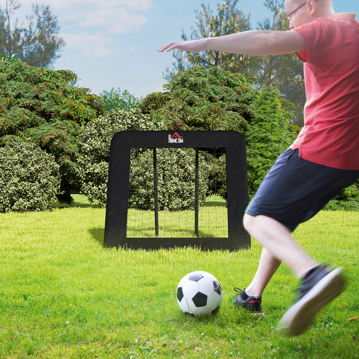 Football Training Net Training Rebounder Net w/ Adjustable Angles - Black