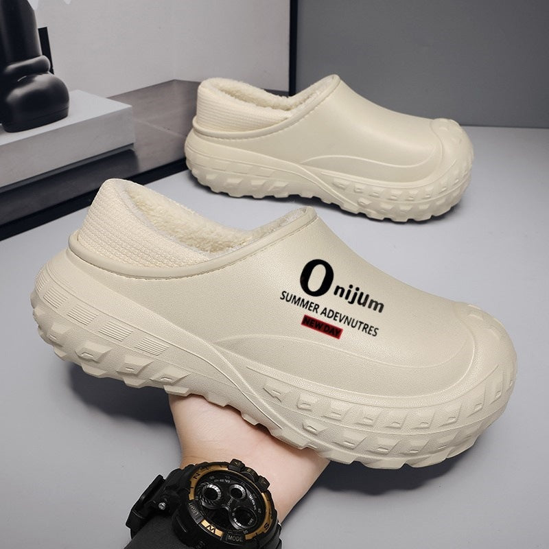 Winter Fleece-lined Warm And Anti-slip Men's Home Cotton Shoes