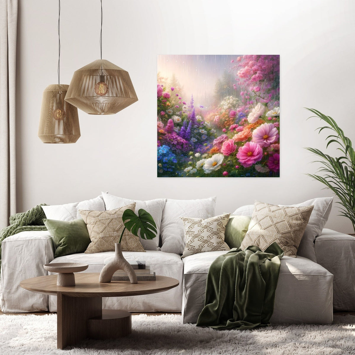 Spring Rain Garden Canvas