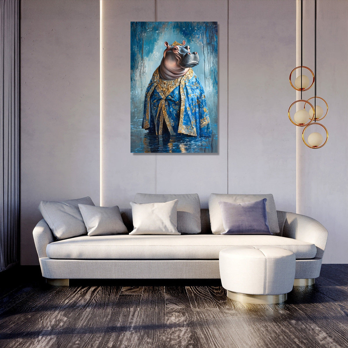 Hippopotamus Majesty Canvas